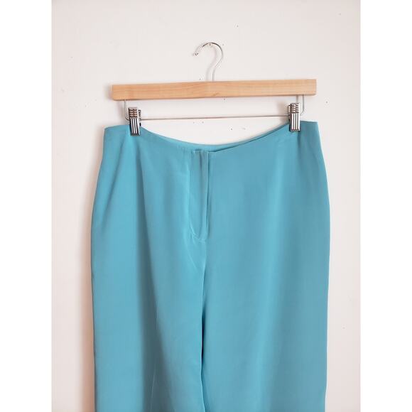 Vintage Bloomingdales 100% Silk Pants Blue Size 10P - Picture 2 of 7